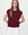 Rowie Quinn Merino Knit Vest Merlot Red