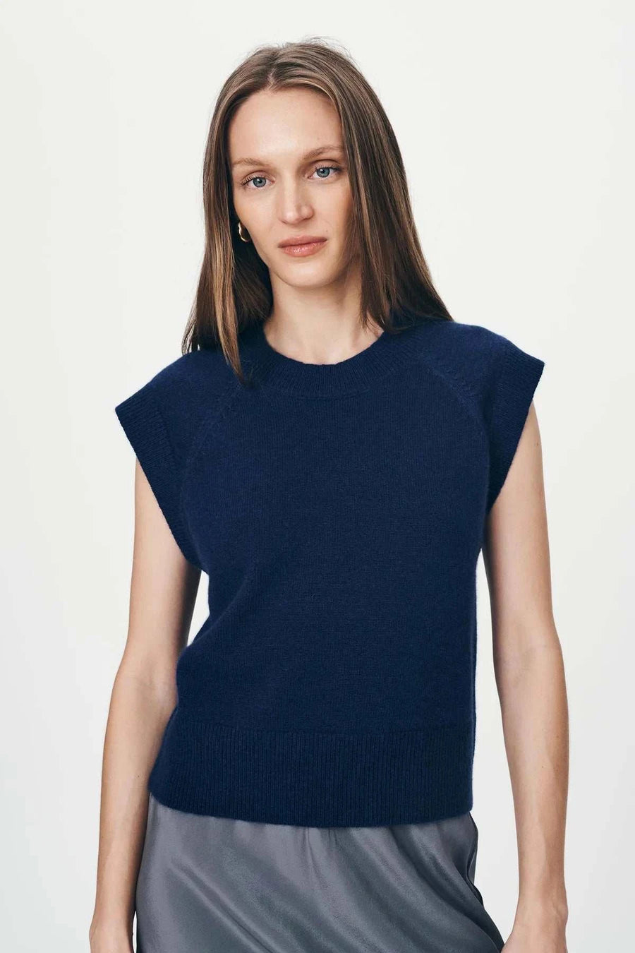 Rowie Quinn Merino Knit Vest Royal Blue