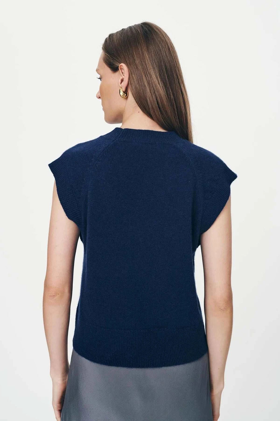 Rowie Quinn Merino Knit Vest Royal Blue