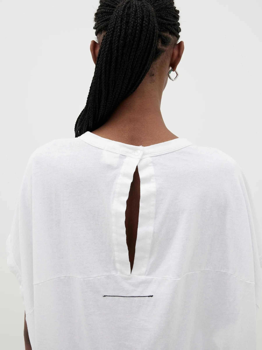 Bassike Slouch Circle Tank White