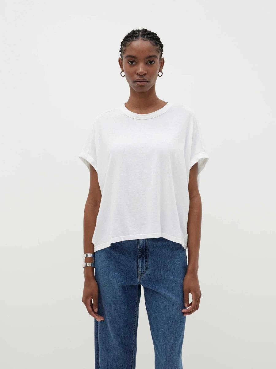 Bassike Slouch Circle Tank White
