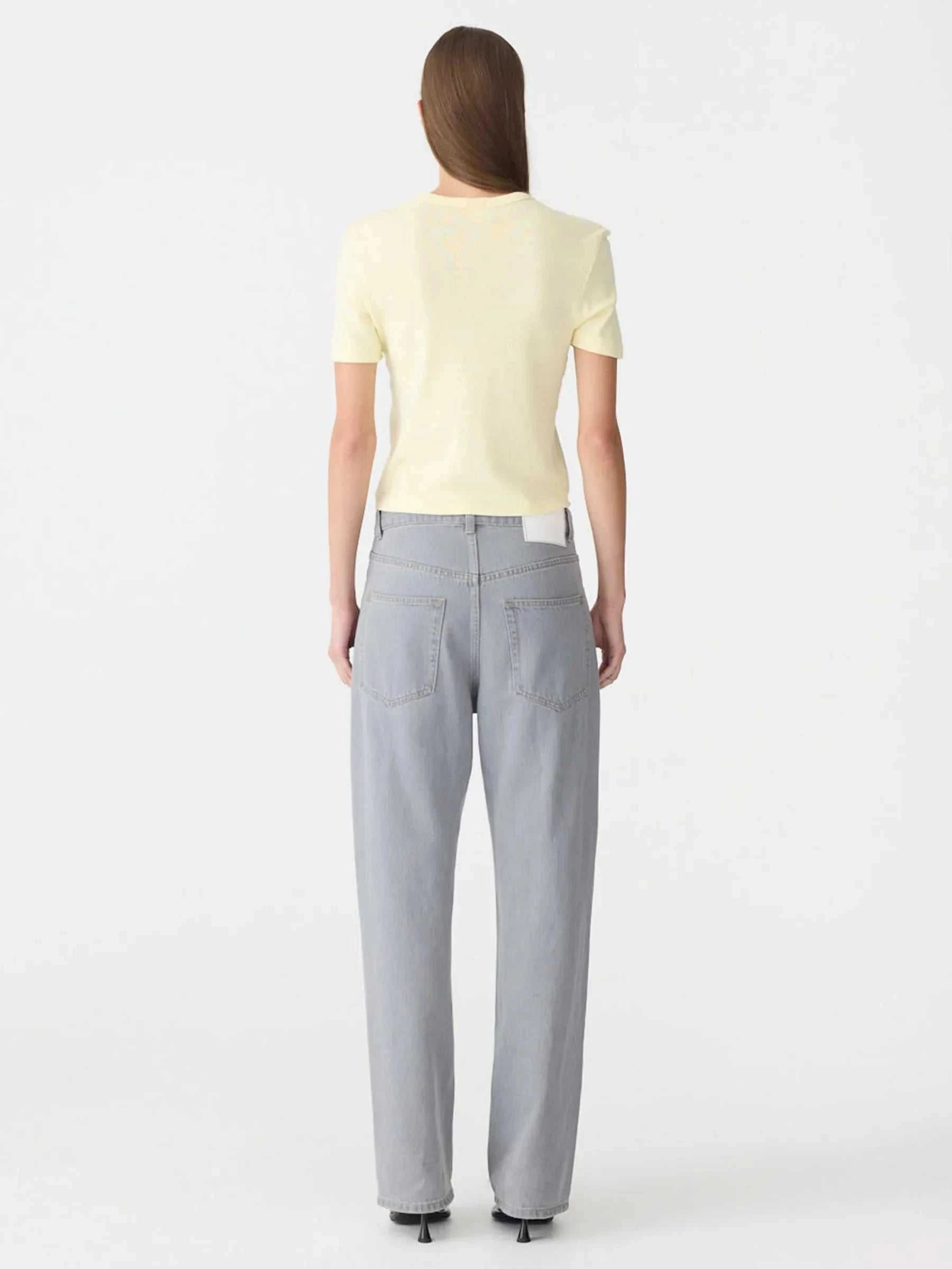 Bassike Rib Baby T-Shirt Lemon Sorbet