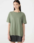 Bassike Boyfriend Heritage T Shirt Dark Sage