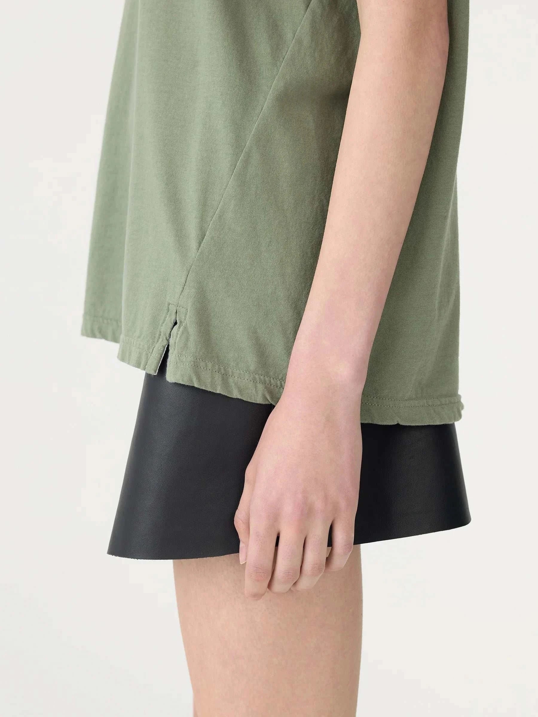 Bassike Boyfriend Heritage T Shirt Dark Sage