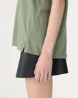 Bassike Boyfriend Heritage T Shirt Dark Sage