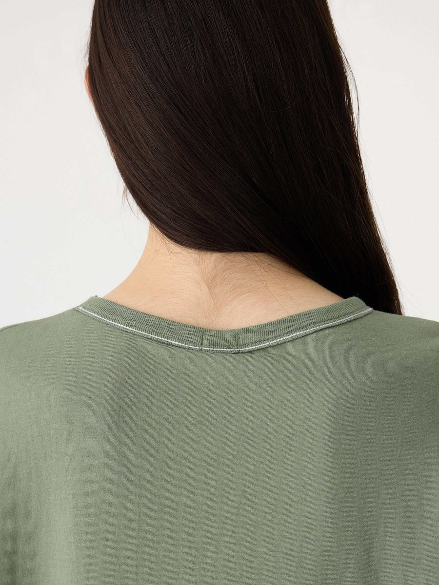Bassike Boyfriend Heritage T Shirt Dark Sage