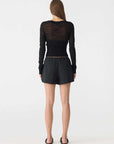 Bassike Crushed Cotton Running Short Black