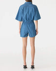 Bassike Organic Denim Jumpsuit Washed Indigo