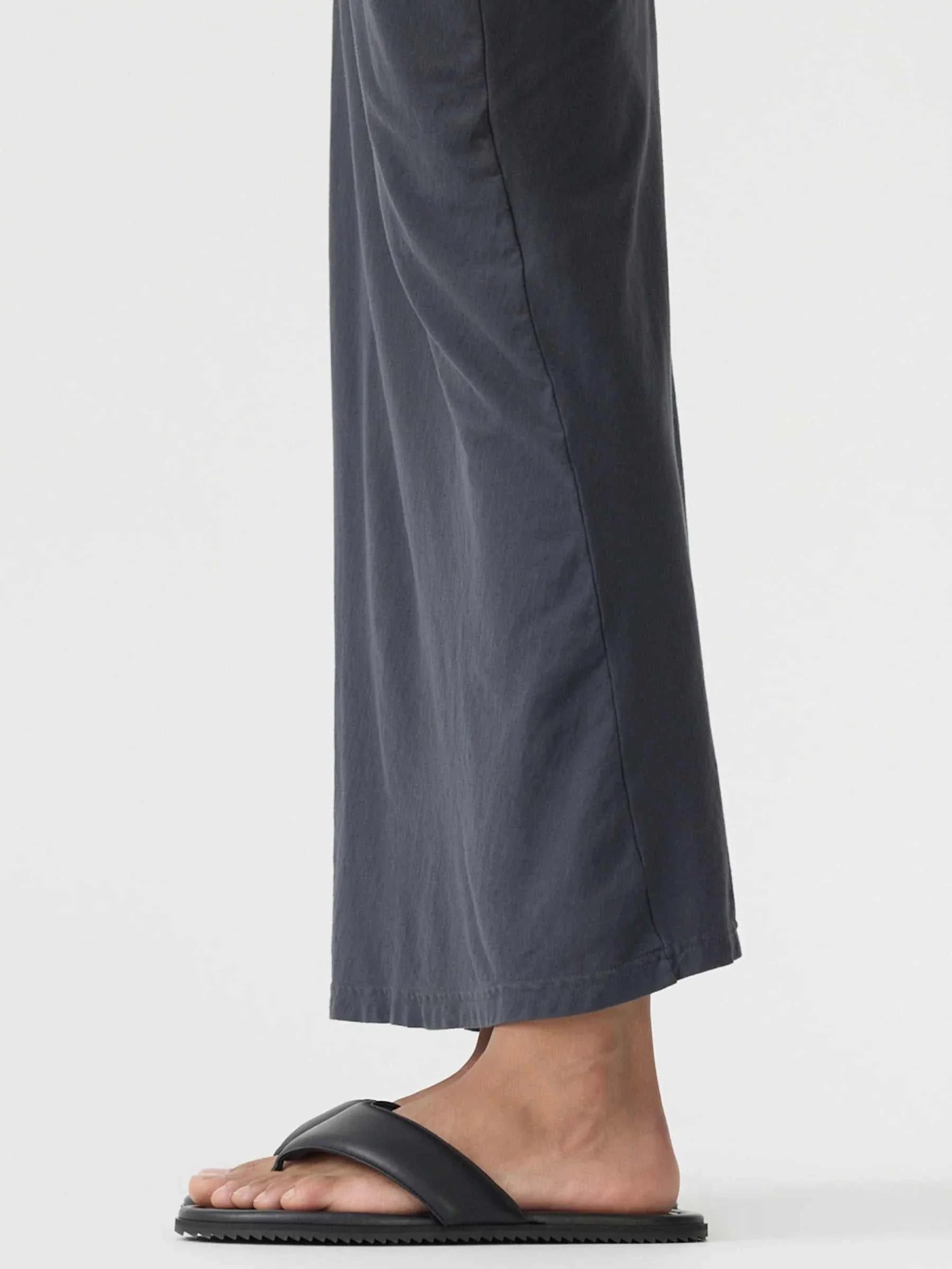 Bassike One Shoulder Longerline Dress Washed Navy Black