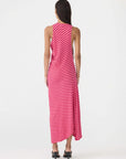 Bassike Stripe Asymmetric Tank Dress Red Pink