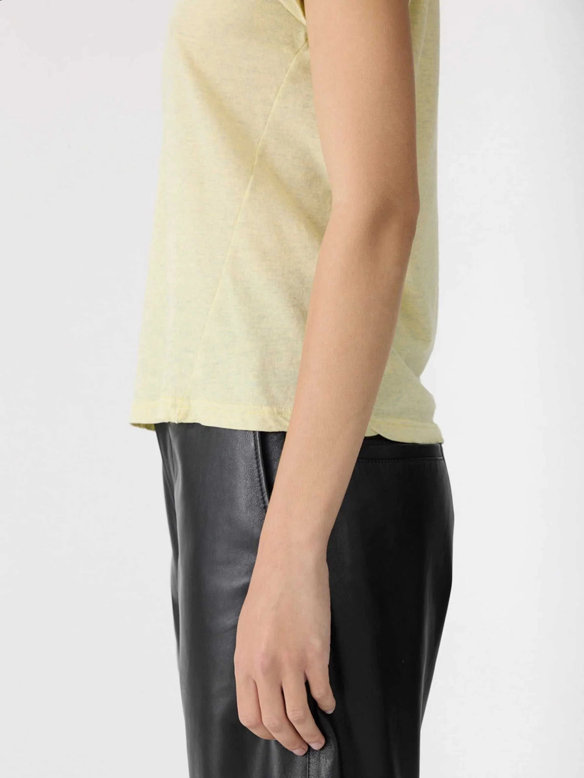 Bassike Vintage Baby T Shirt Yellow Marl Navy