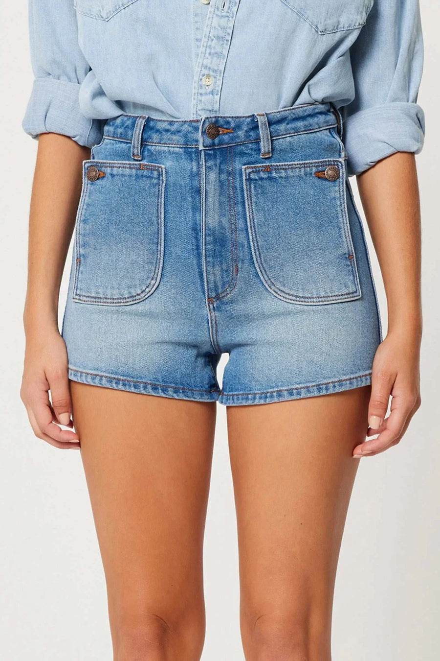 Rollas Dusters Short Agnes Mid Vintage Indigo