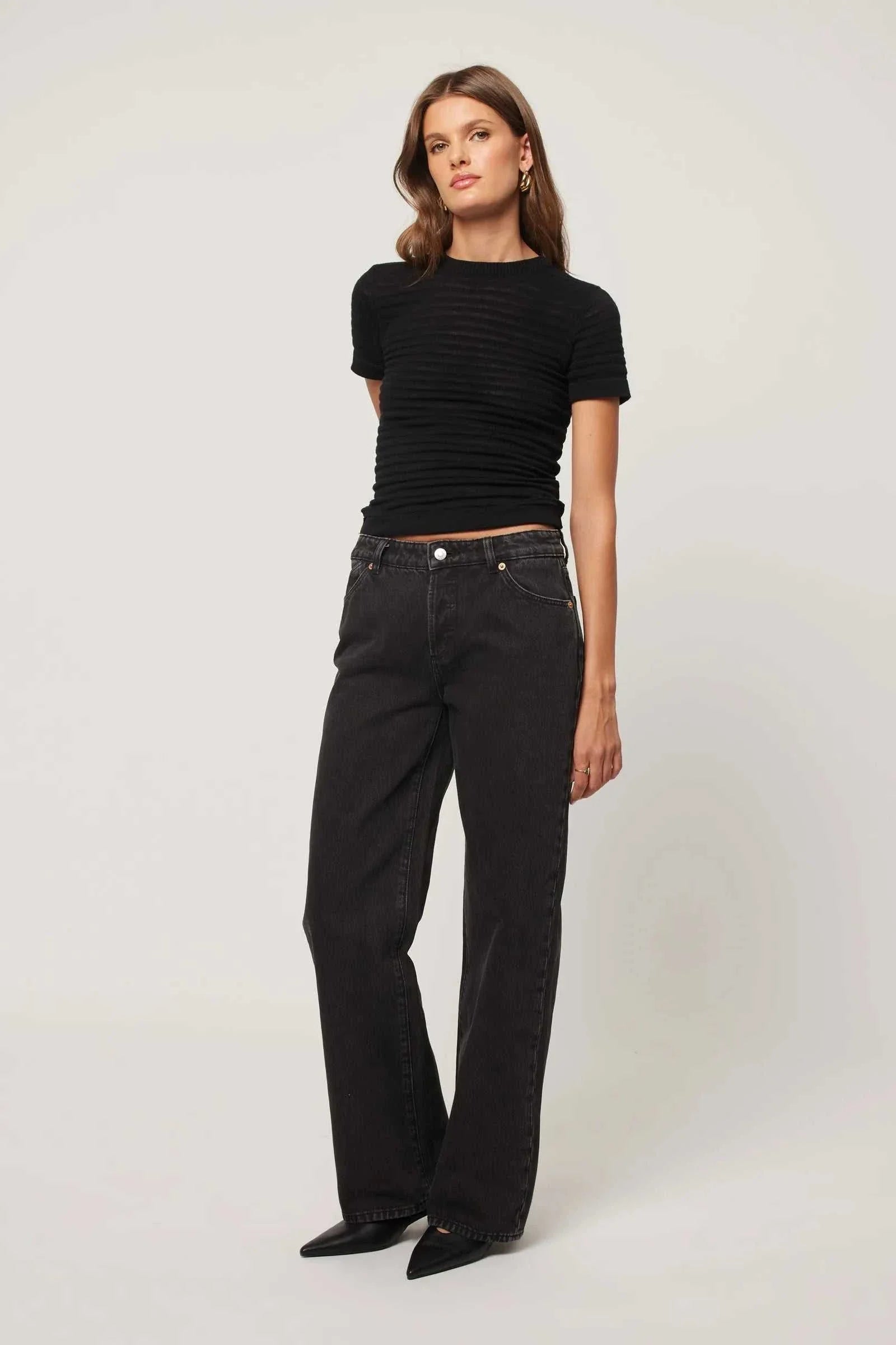 Heidi Low Rigid Stone Black