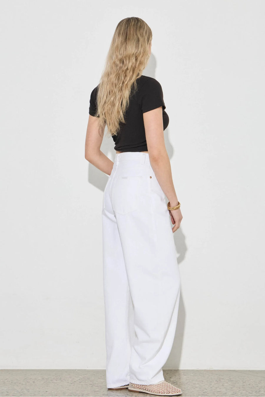 Rollas Arc Barrel Jean White Gold