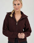 Rollas Loom Cardigan Dark Cherry