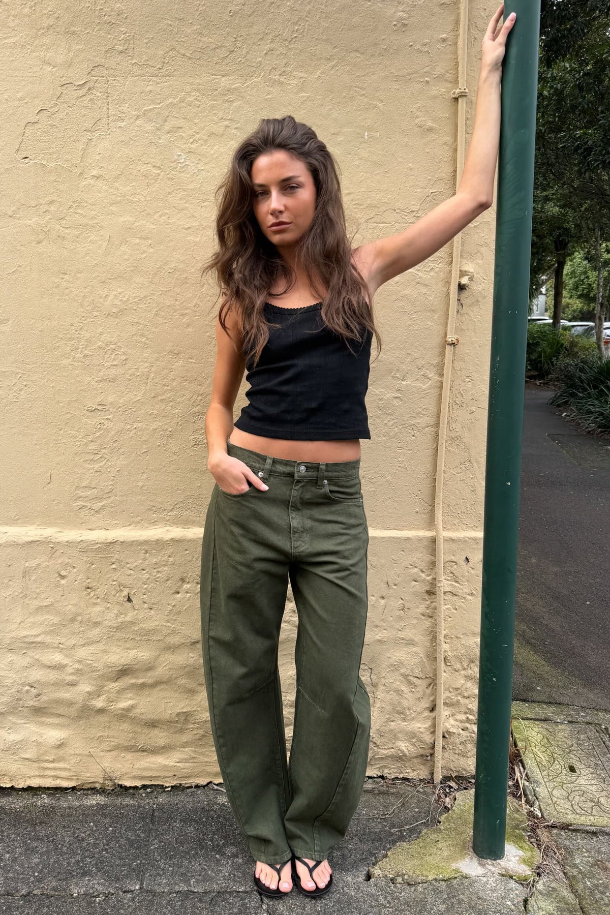 Rollas Arc Barrel Jeans Long Military