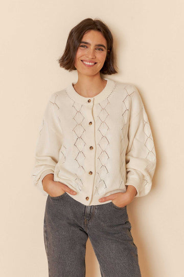 Indi and Cold 0 Blanco Cardigan