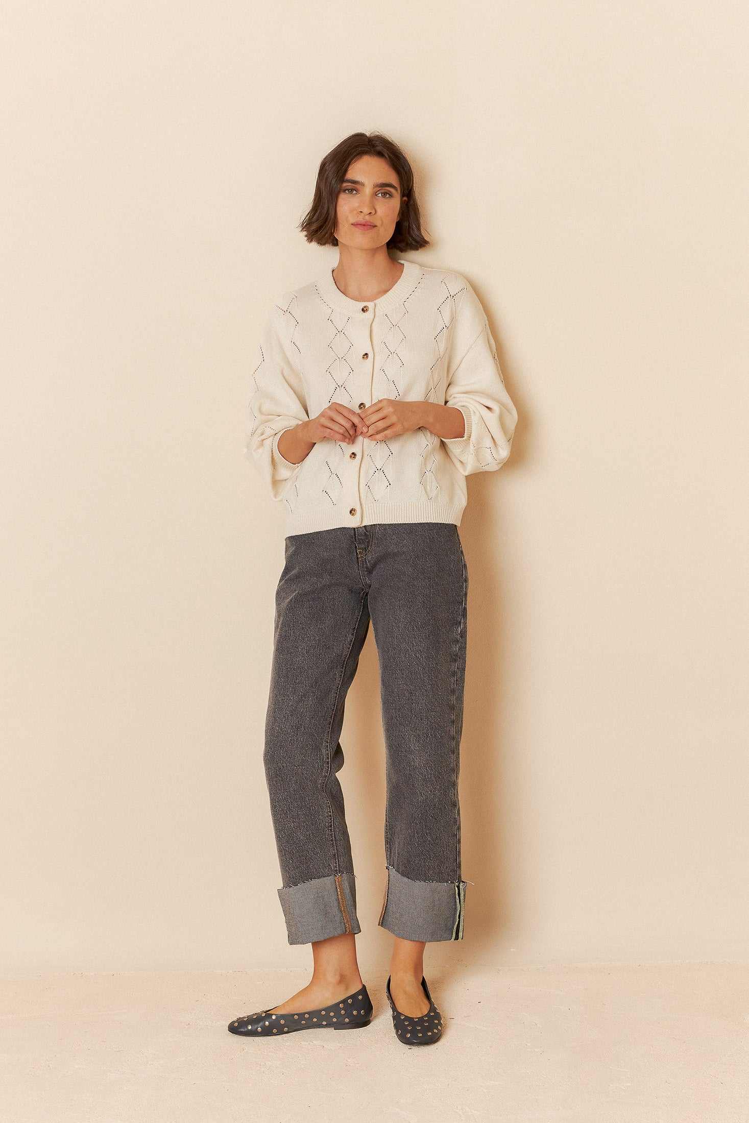 Indi and Cold 0 Blanco Cardigan