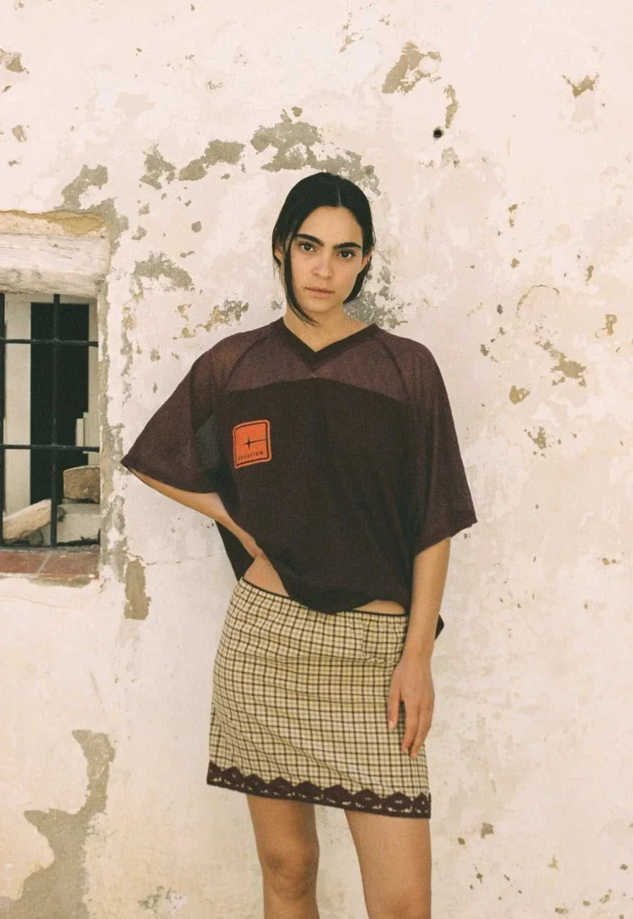 Ciao Ciao Vacation Tartan Check Mini Skirt
