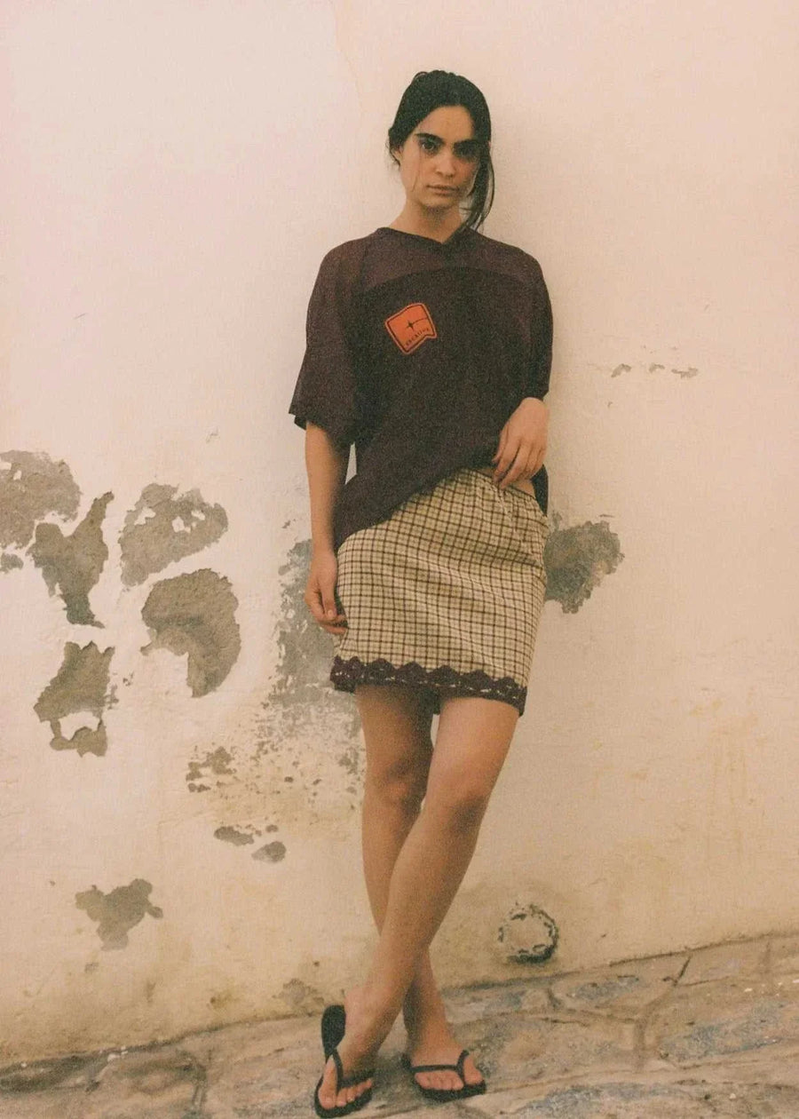 Ciao Ciao Vacation Tartan Check Mini Skirt