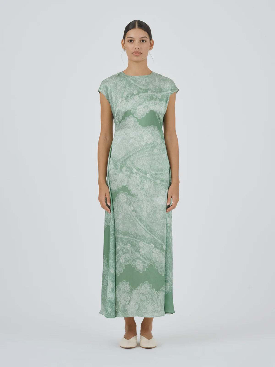 Roame Ceylon Dress Sari Lace Sage