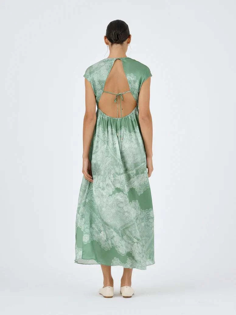Roame Ceylon Dress Sari Lace Sage