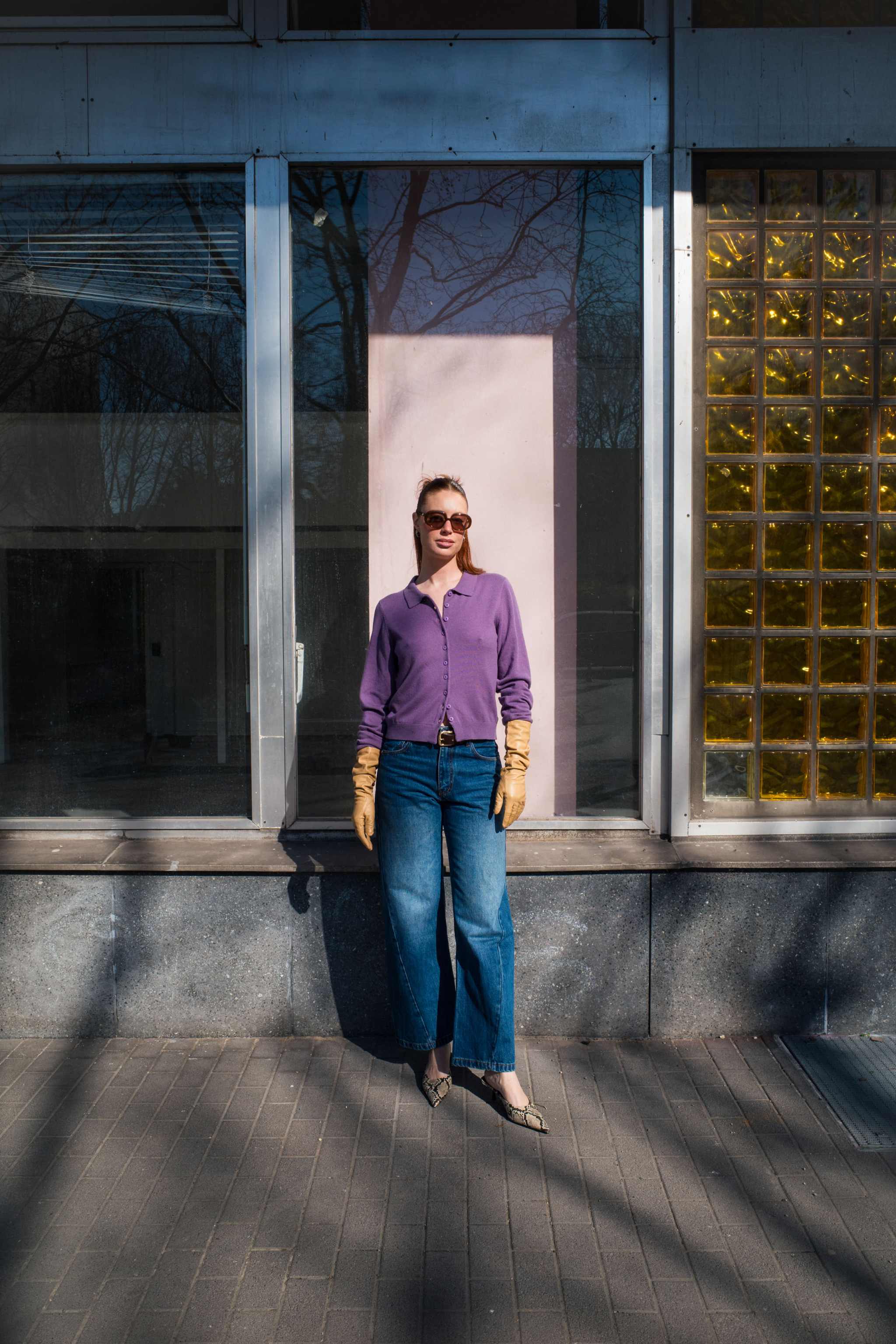 Rowie Celia Merino Knit Cardigan Grape