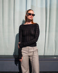 Rowie Samantha Clover Lace Top Noir