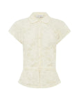 Rowie Allie Peplum Blouse Bone