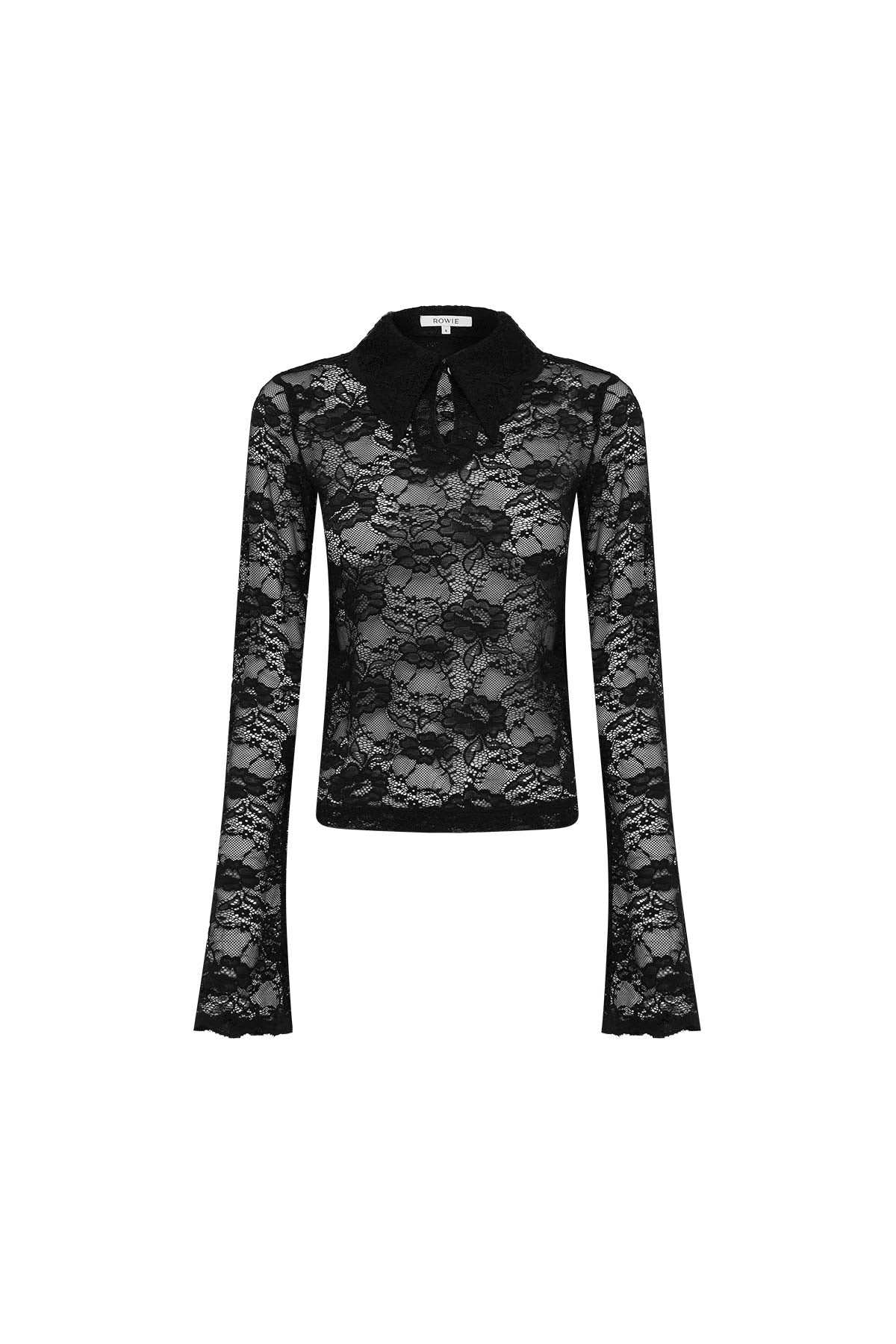 Rowie Charlotte Lace Top Noir