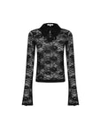 Rowie Charlotte Lace Top Noir