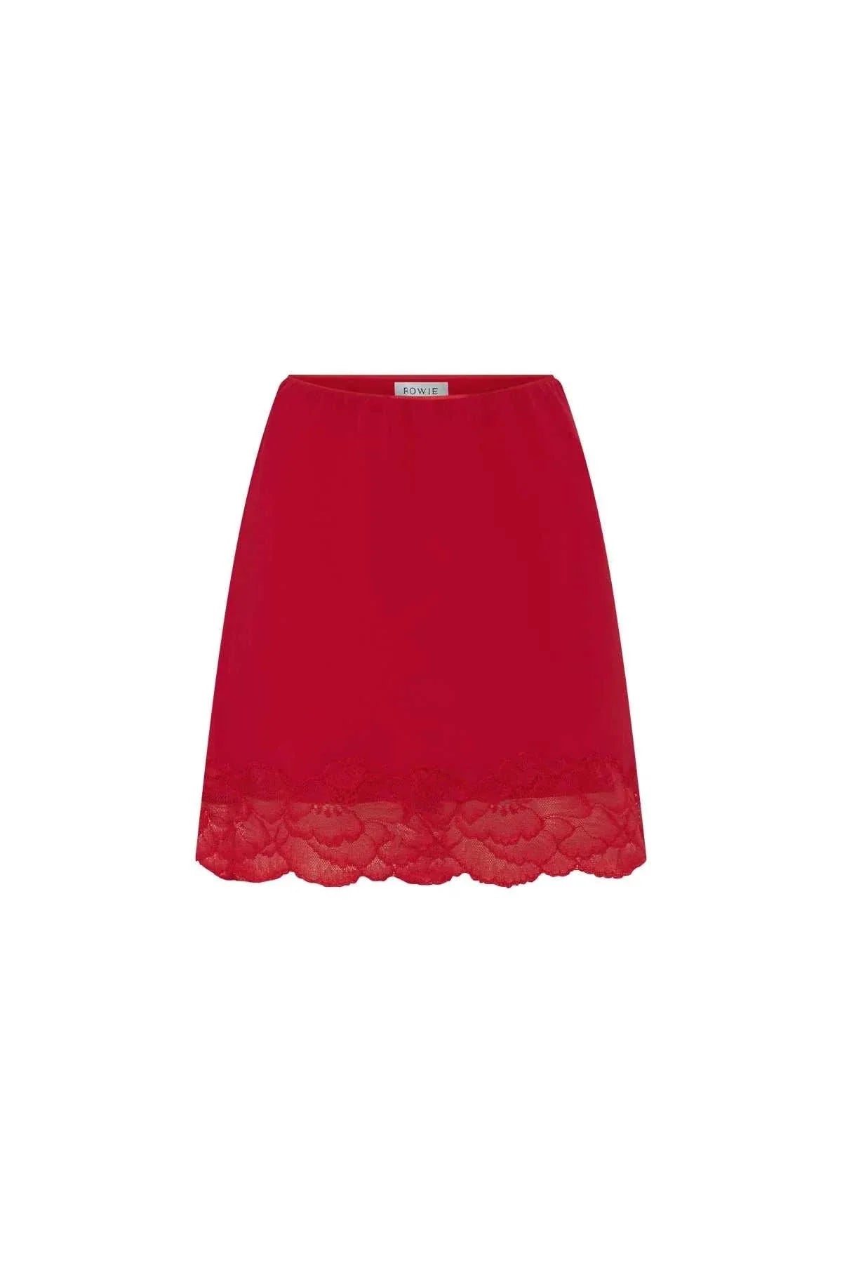Rowie Marina Silk Mini Skirt Flame Red