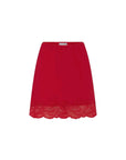 Rowie Marina Silk Mini Skirt Flame Red