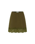 Rowie Marina Silk Mini Skirt Olive