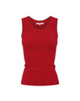Rowie Zoe Contrast Knit Tank Flame Red