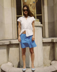 Rowie Allie Peplum Blouse Bone