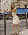 Rowie Lucia Linen Mini Dress Butter Creme