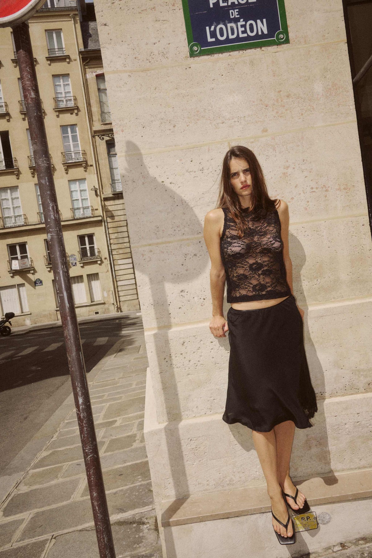 Rowie Tonya Rose Lace Tank Noir