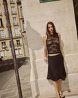 Rowie Tonya Rose Lace Tank Noir