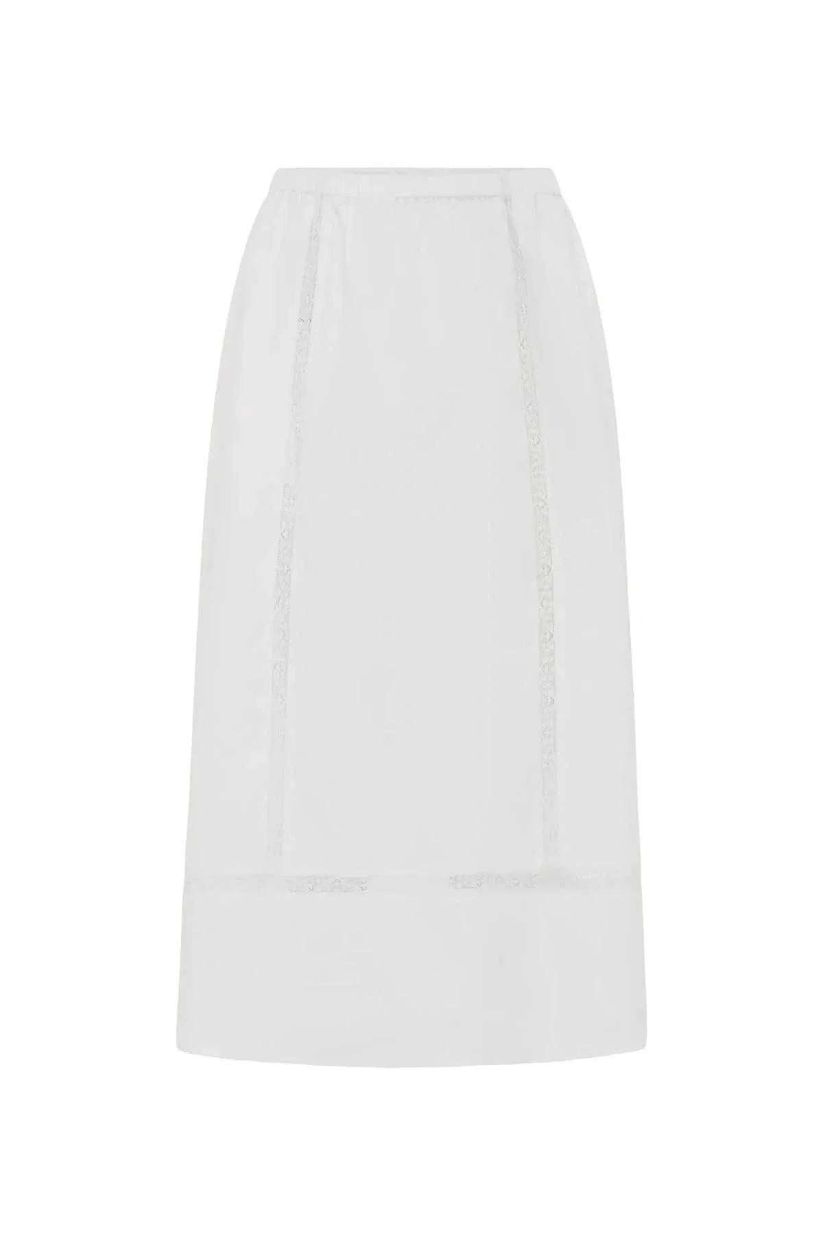 Rowie Suri Lace Midi Skirt Bone