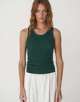 Rowie Zoe Contrast Knit Tank Bottle Green