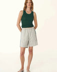 Rowie Zoe Contrast Knit Tank Bottle Green