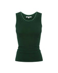 Rowie Zoe Contrast Knit Tank Bottle Green