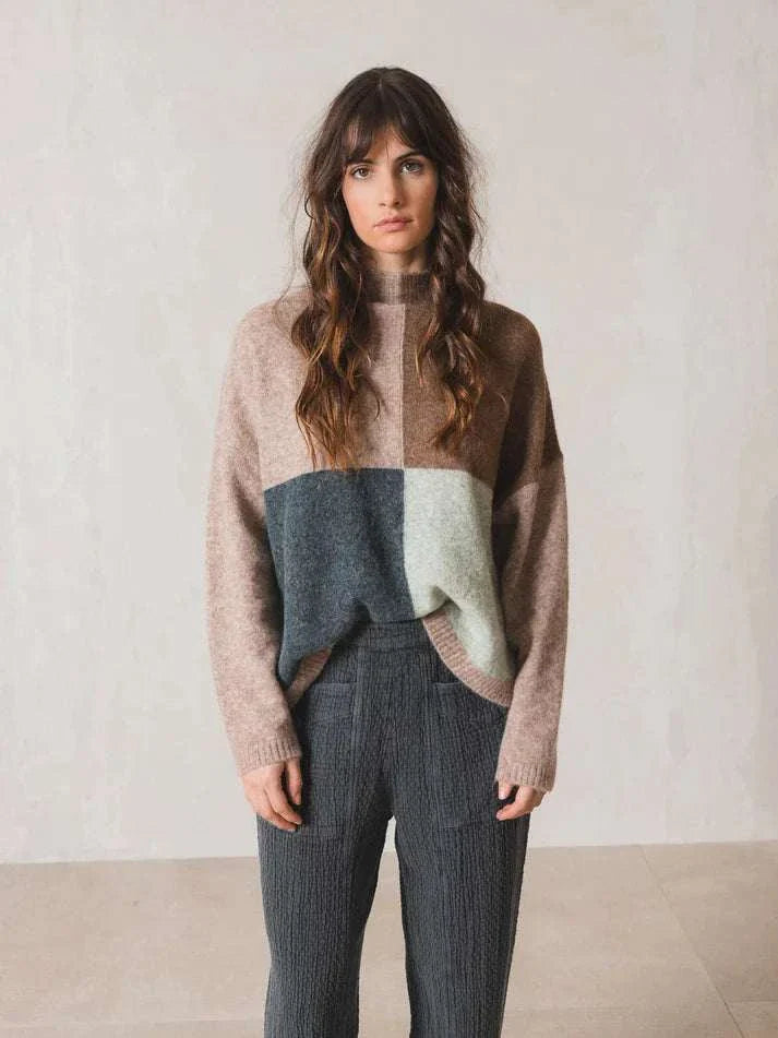 Indi and Cold Multicoloured Perkins Jumper Beige