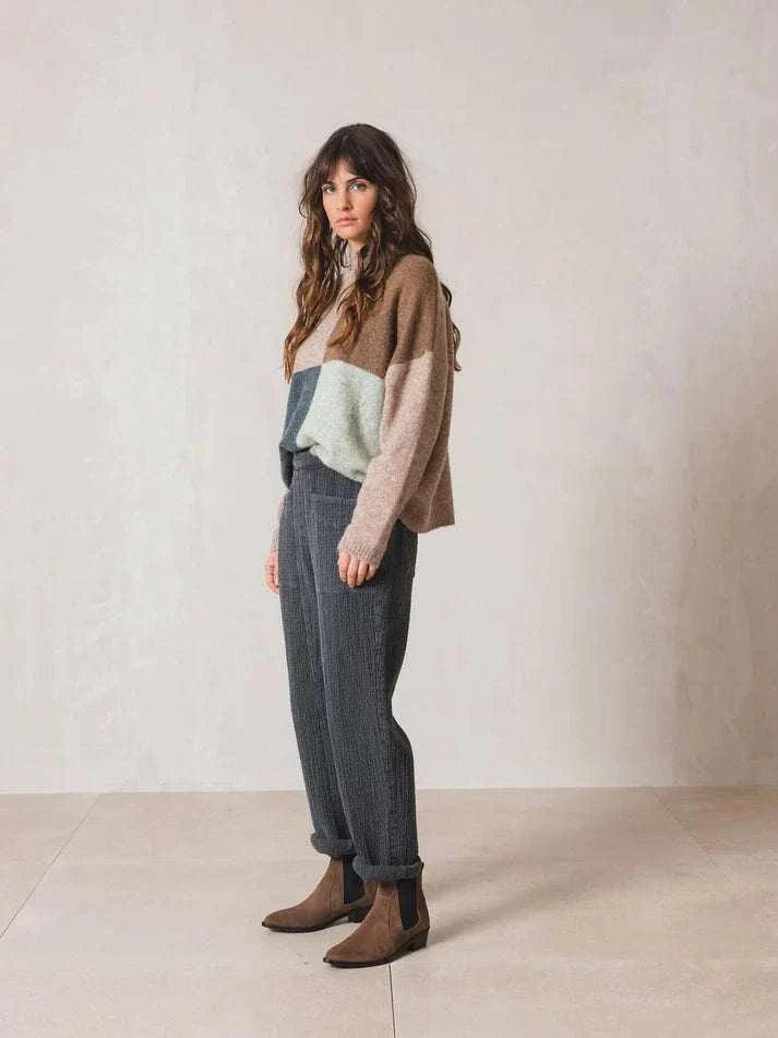 Indi and Cold Multicoloured Perkins Jumper Beige