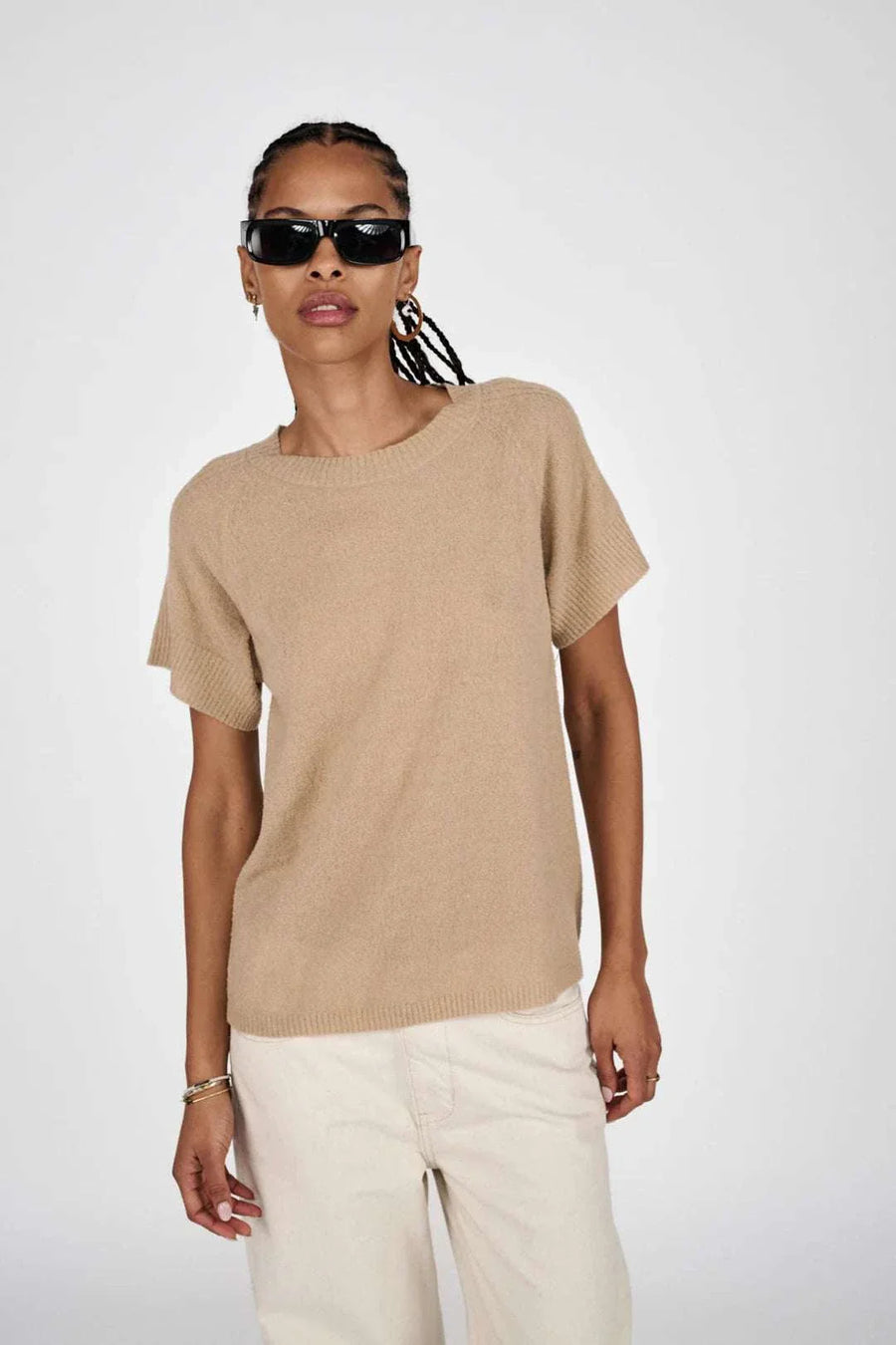 Rabens Saloner Esme Airy T Shirt Sand