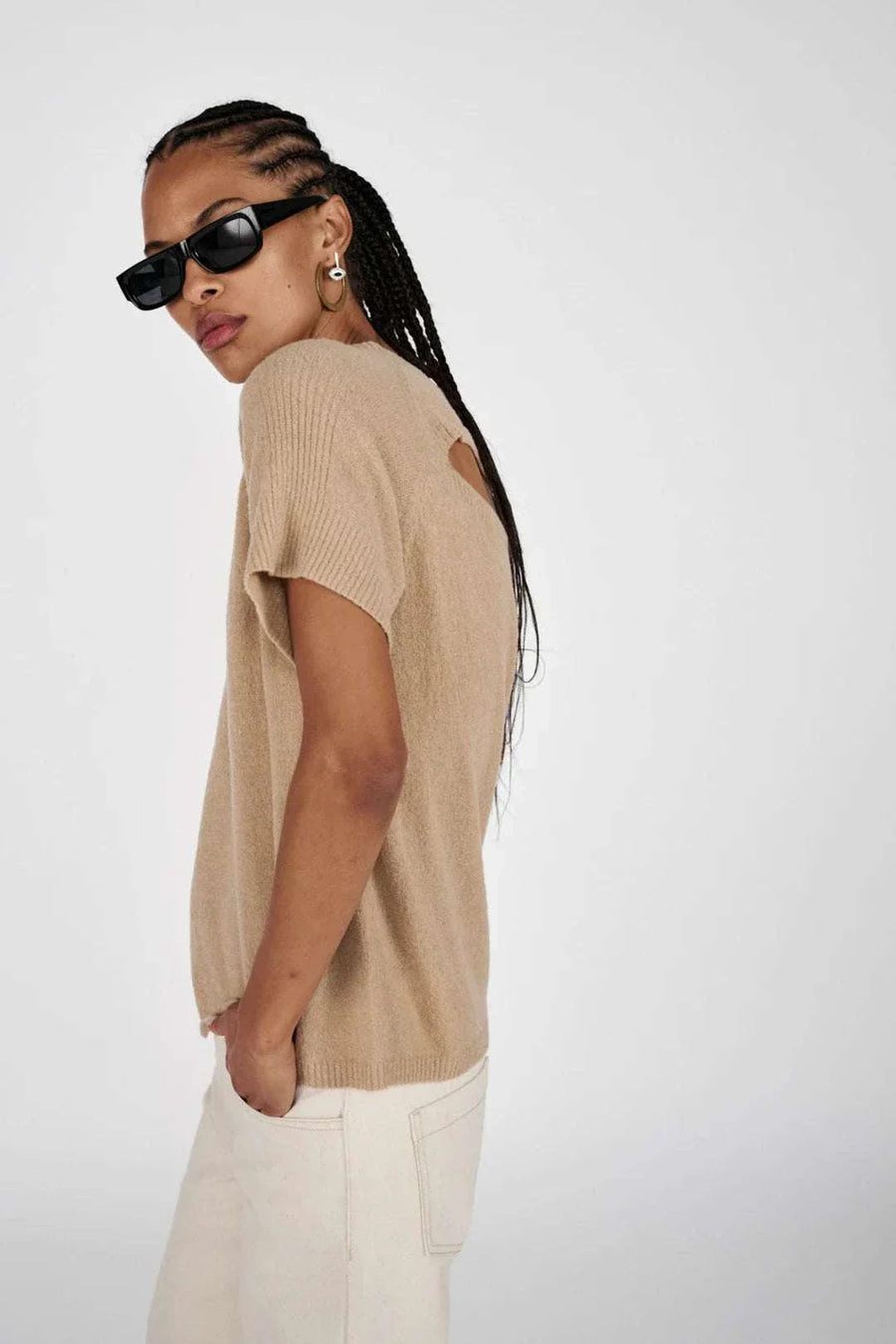 Rabens Saloner Esme Airy T Shirt Sand
