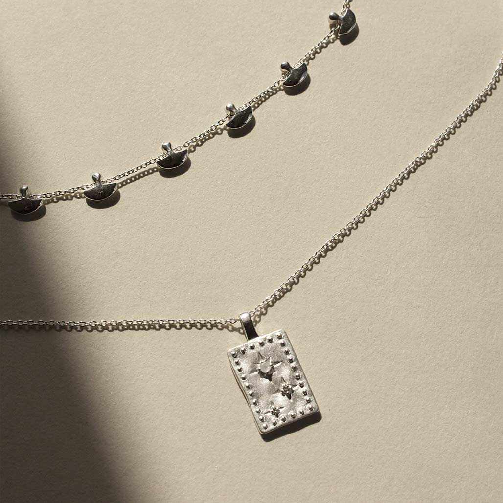 Murkani Rectangle Necklace Sterling Silver