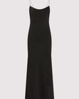 St Agni Fine Chain Silk Slip Dress Black