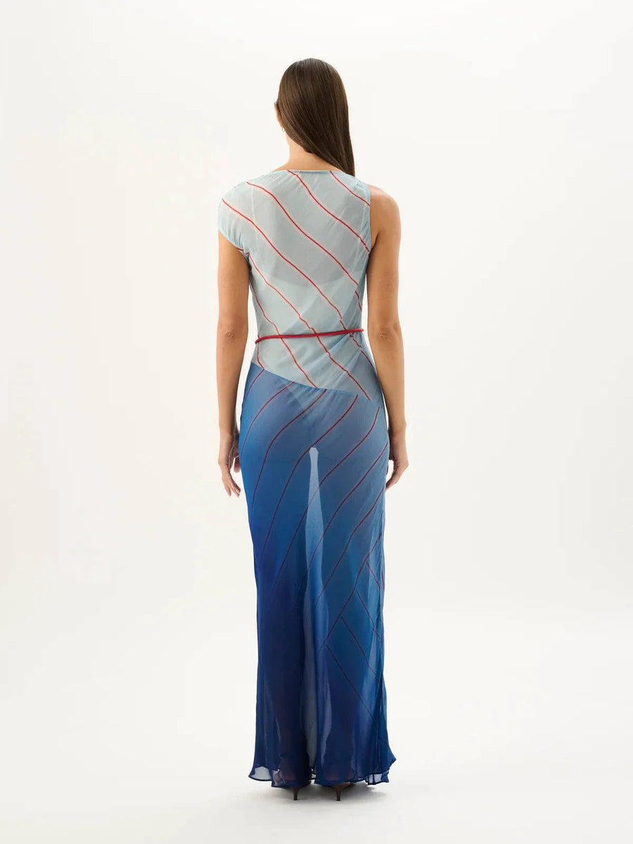 Roame Capri Maxi Dress Stripes of the Sea